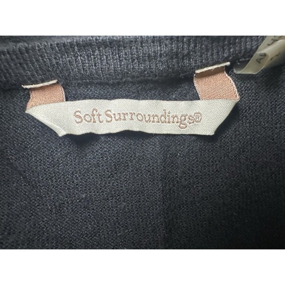 Soft Surroundings Black Open Front Cardigan Cotton Blend Women's MEDIUM - Picture 8 of 12